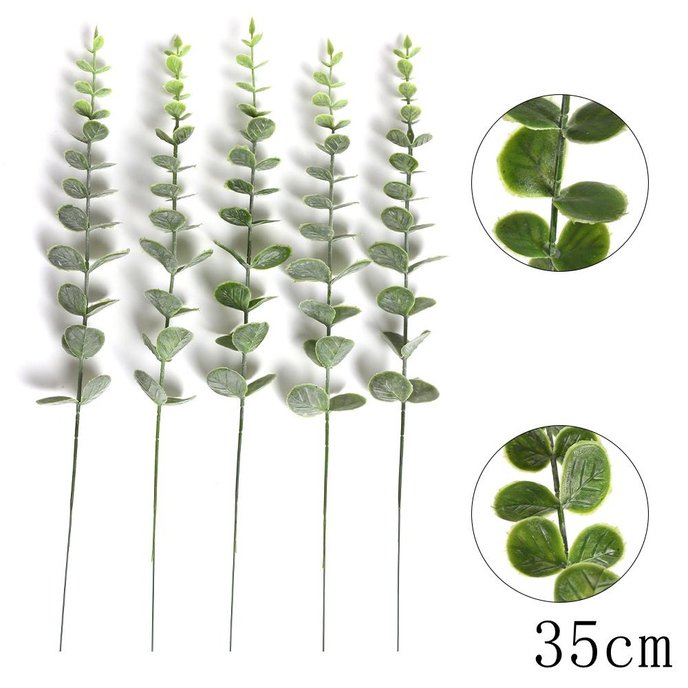 5/10Pcs Artificial Eucalyptus Leaves Green  Fake Plant for Wedding Decoration Garden Outdoor Home Decor Table Wreath Accessories