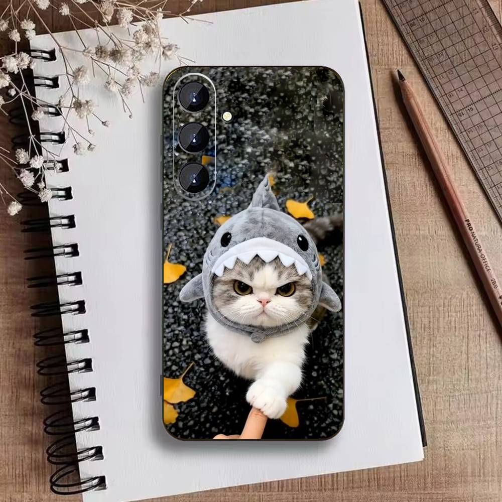 Funny Cute Cat  Phone Case For Samsung Galaxy A73,A21s,A22,A31,A52,A53,A71,A41Soft Black Shell