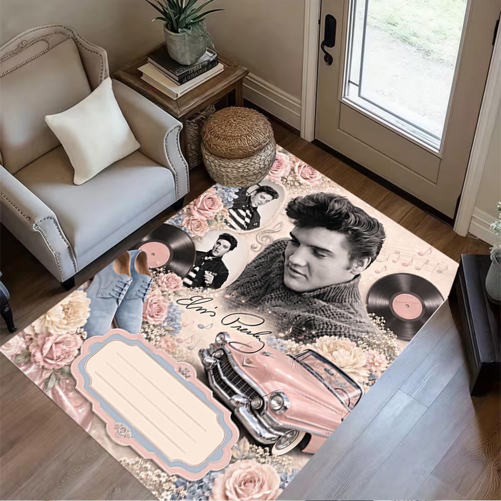 Elvis Presley Artwork Carpet Perfect for Living Rooms Decorate Room Balcony Dormitory Antislip Carpet Anime Office Decor