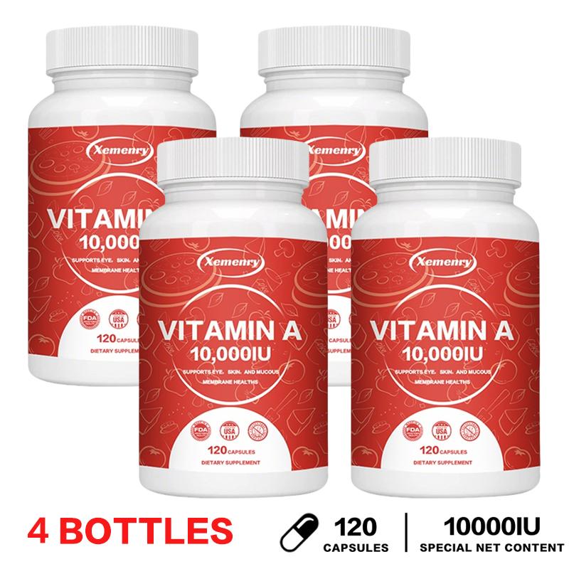 Vitamin A Capsules, 10,000 IU Per Serving, Immune System Multivitamin, Dietary Supplement, Suitable for Adults.