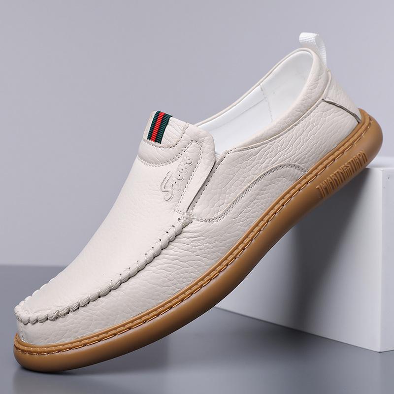 Fashion Summer Autumn New Designer Loafers for Men Solid Color Fashion Casual Leather Shoes Male Hallow Breathable Driving Shoes Man