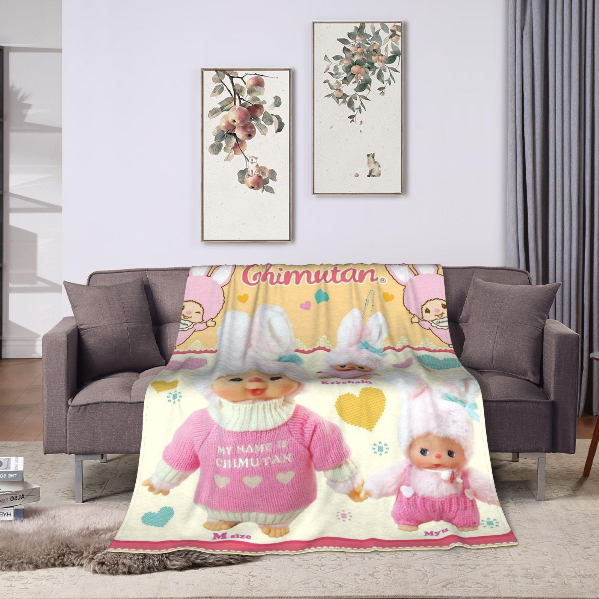 

Cute Monchhichis Blanket Coral Fleece Plush Autumn/Winter Breathable Ultra-Soft Throw Blanket for Bedding Travel Bedspreads 30x40in