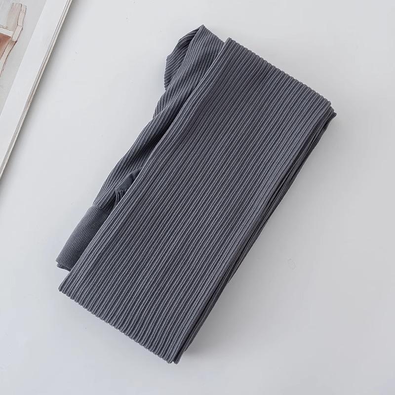 Grey See-through Cable Knit Leggings for Women - Spring & Autumn Thin Style Pantyhose That Stay Up