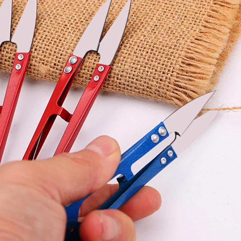 1/10Pcs U-Shape Mini Fishing Scissors Fish Shaped Embroidery Application Scissors Line Cutter Fishing Accessories