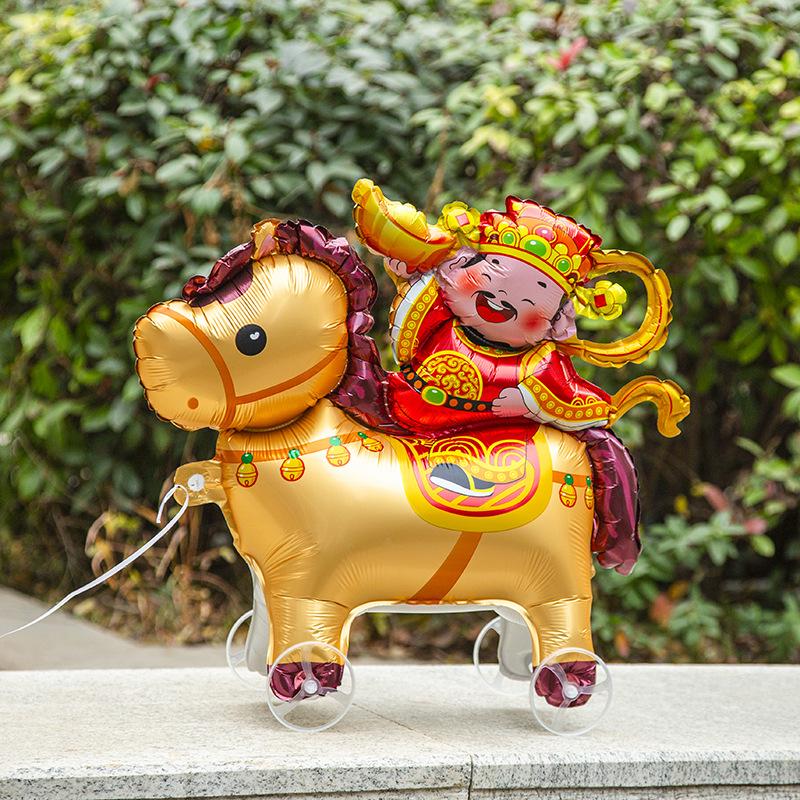 4D Cartoon Foil Balloons Elephant Stand Walking Balloon With Wheel For Kids Birthday Party Decoration Baby Shower