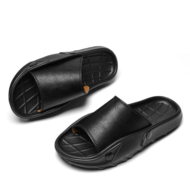 New Summer Mens Slippers Anti-Slip Half Drag Slides Lightweight Soft Casual Beach Shoes Quick Dry Wading Aqua Shoes Sandals