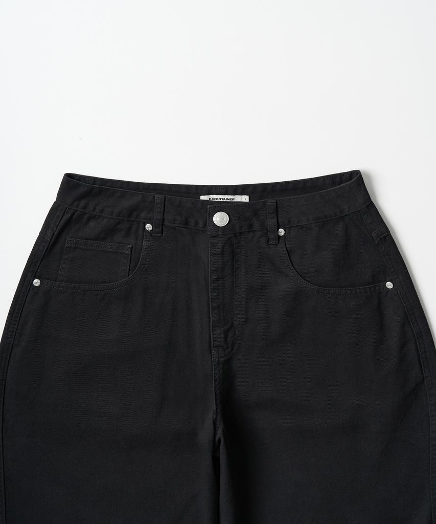 EXCONTAINER Utility Dart Cotton Pants (Black)