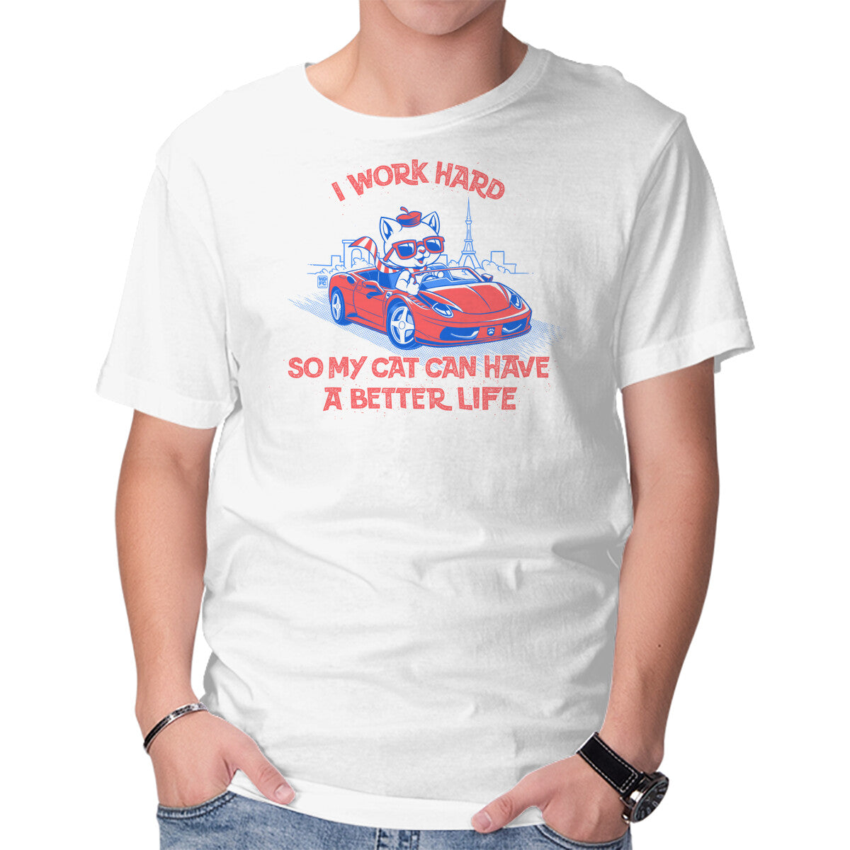 Unisex Crew Neck T-Shirt My Cat Can Have A Better Life Graphic Short Sleeve Casual Tee L