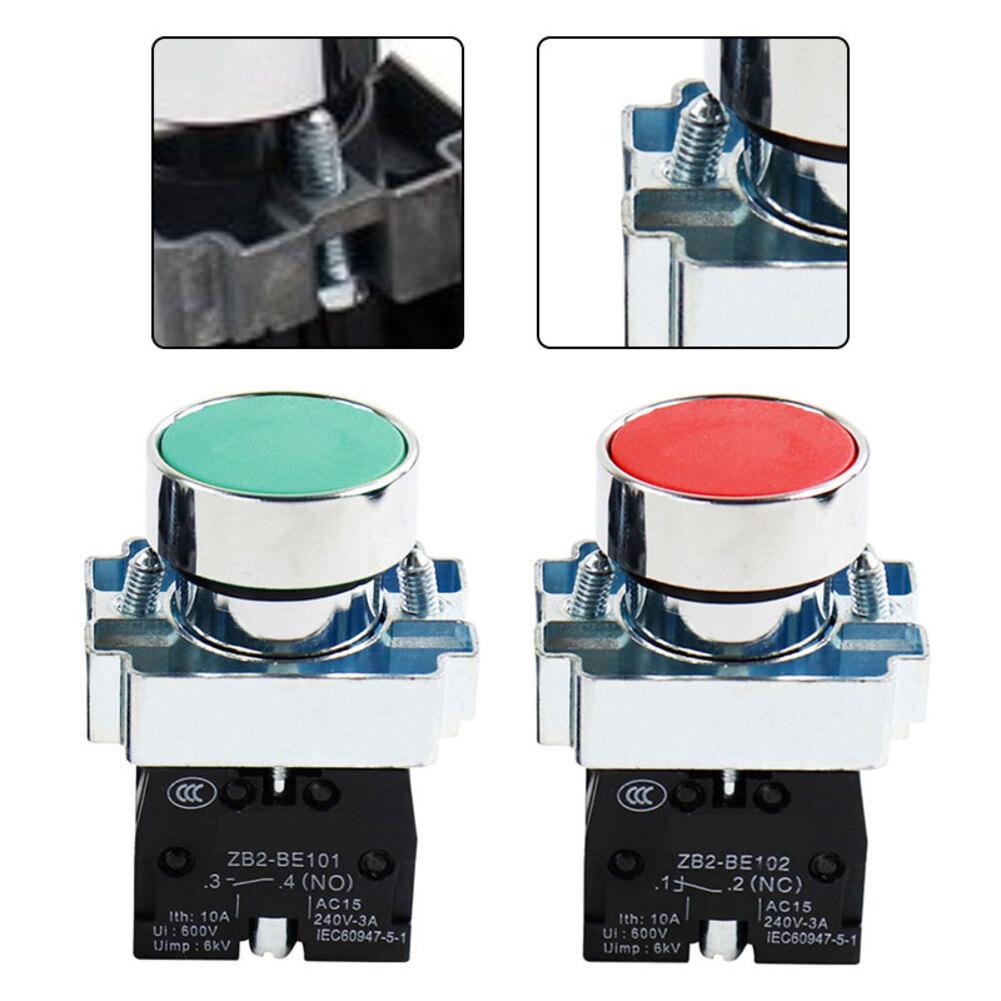 22mm push button switches pack of 10 waterproof momentary for industrial equipment with normally open normally closed contacts