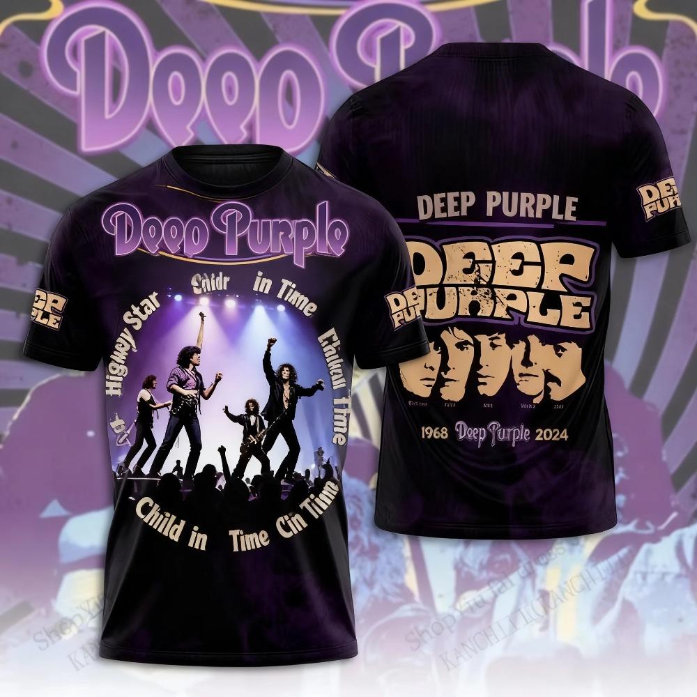 Rock Deep Purple Band T-Shirts 3D Print Men Women Short Sleeve Round Neck T Shirt Oversized Tees Hip Hop Tops Unisex Clothing
