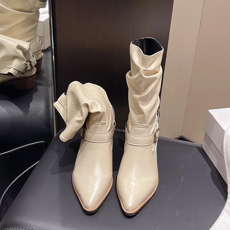 Fashion Boots Women New 2025 Buckle Autumn Footwear Luxury Designer Female Shoes Pointed Toe Fashion Ladies Chelsea Boots Plus Size 42