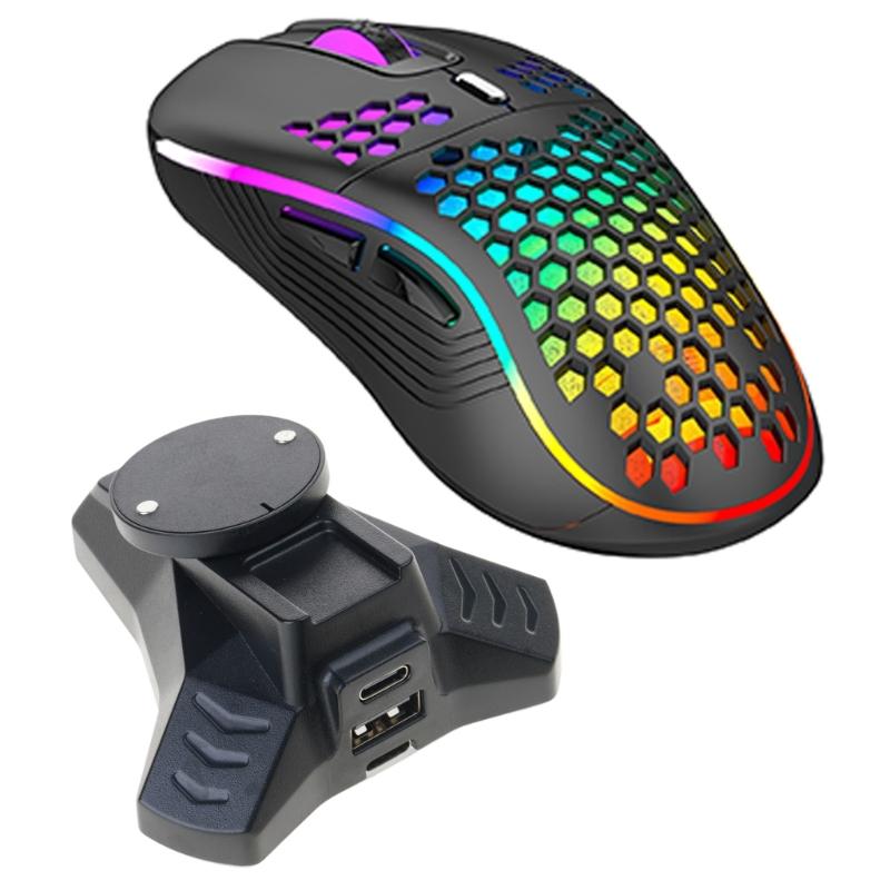 Type C Mouse Charging Dock Black Charging Stand for Logietch GPROX Superlight2 GPW4/3/2/1 Mouse with LED Indicator