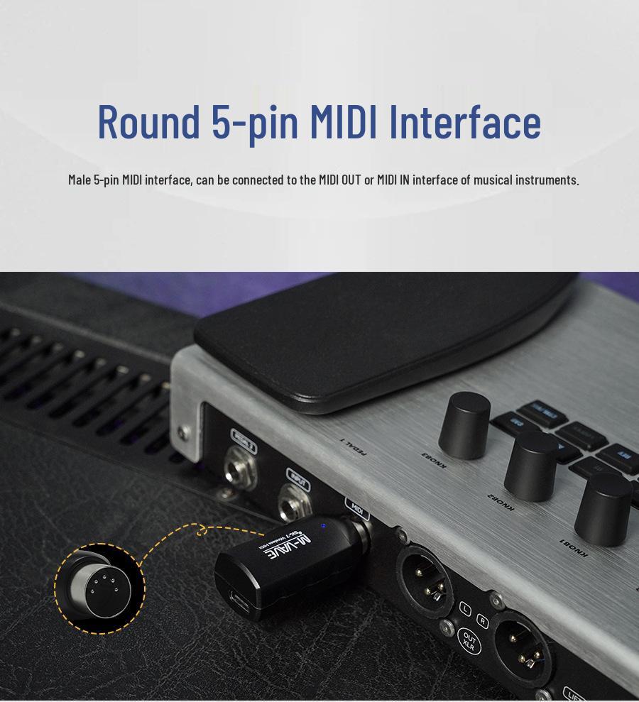 SK-7 Wireless 5-Pin MIDI Cable for Wind Instruments, Drums, & Keyboards