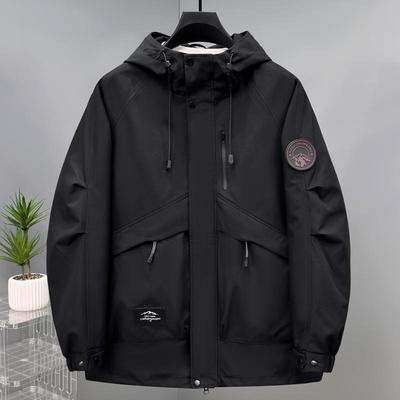 Büyük Beden 4XL-11XL Sonbahar Su Geçirmez Trençkot Erkekler İçin Rüzgarlık Günlük Uzun Kollu Oversize Erkek Ceketleri Kapüşonlu