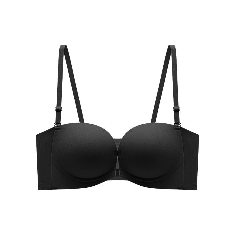 Front-buttoned Bra Women's Gathering Underwear Women's Anti-slip Strapless Bra Breast Retraction Invisible Bra Push Up Bra