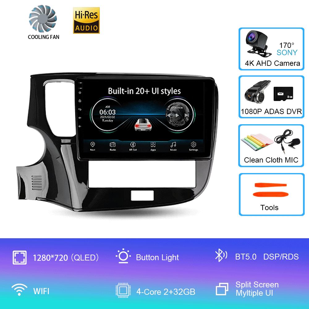 Android 14 Car Radio For Mitsubishi Outlander 3 III GF0W GG0W 2018 - 2021 Multimedia Video Player Navigation Stereo GPS