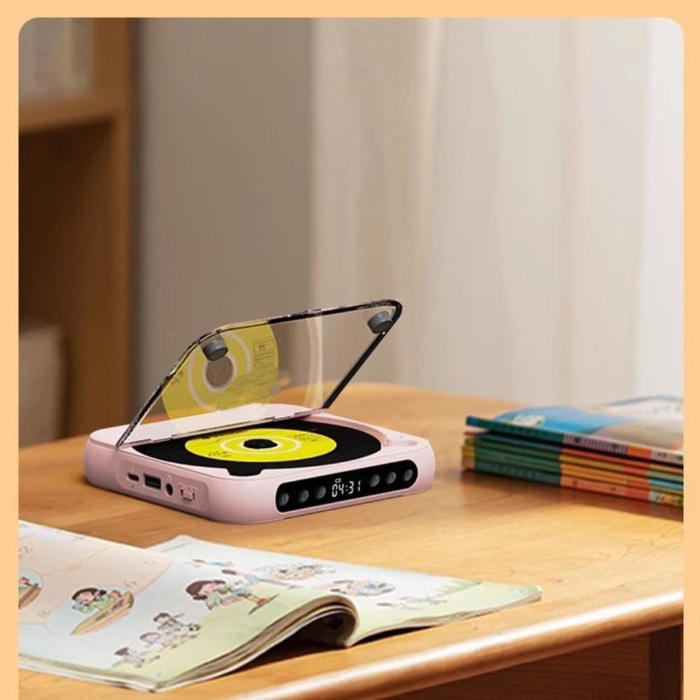 Wireless Bluetooth CD Player LCD Screen Rechargeable CD Player  for Travel, Home, Car