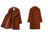 European & American Plus Size Women's Double-Breasted Wool Trench Coat - Autumn/Winter Mid-Length