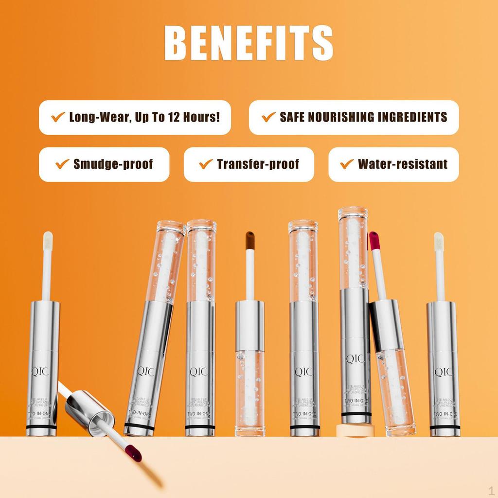Double Ended Lip Tint Multifunctional Travel Portable Hydrating Gifts Sturdy Style A