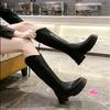 High boots women's autumn and winter 2025 new Korean version versatile boots rear zipper thin boots but knee mid boots