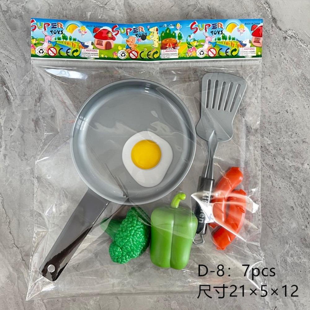 8pcs Montessori Simulation Kitchen Toys Bread Hot Dog Children Toys DIY Cookware Game Set