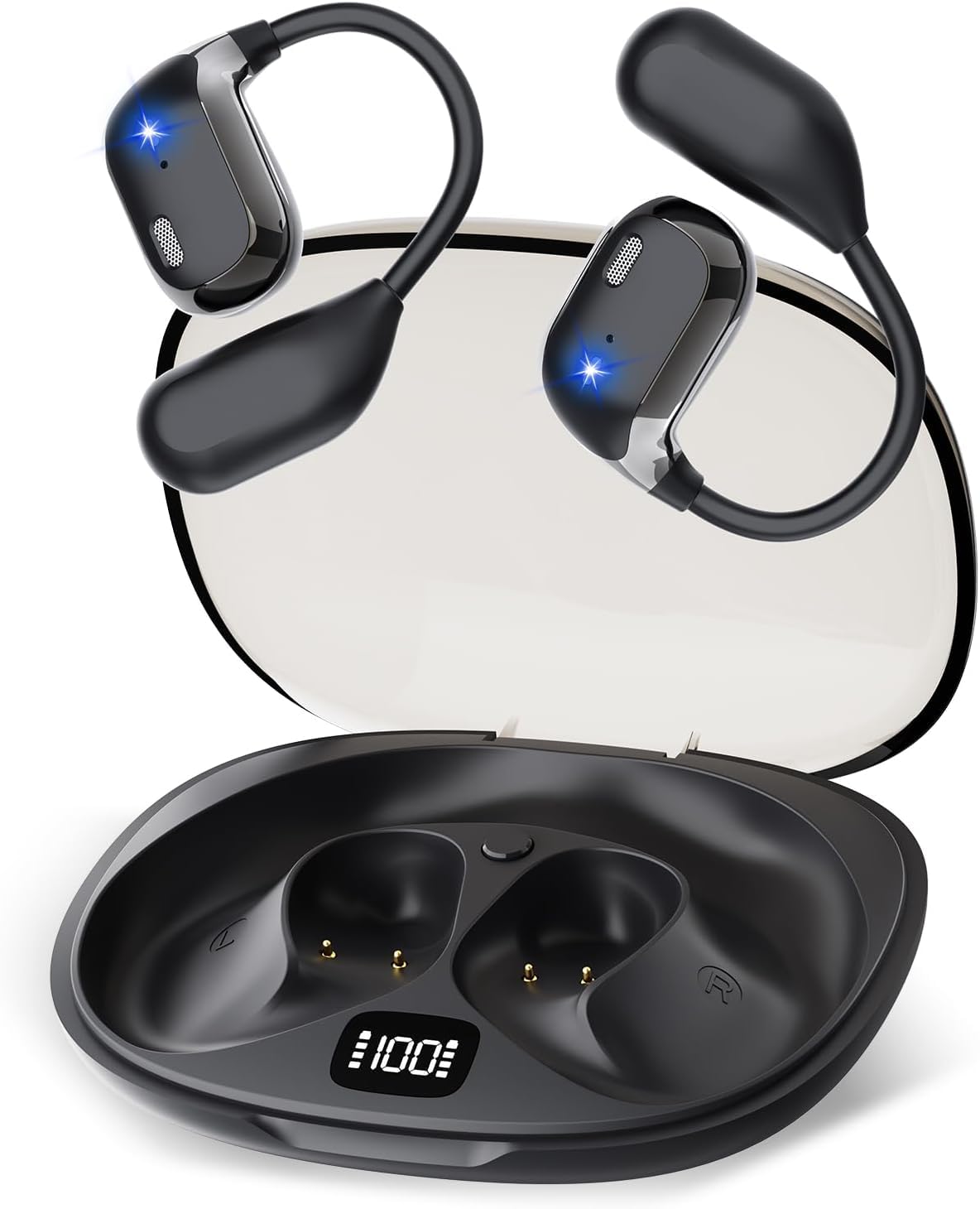 

Bluetooth-наушники Непревзойденный звук Беспроводные наушники с Bluetooth и Эволюция костной проводимости До 40 часов непревзойденного уменьшенного звука Воздух