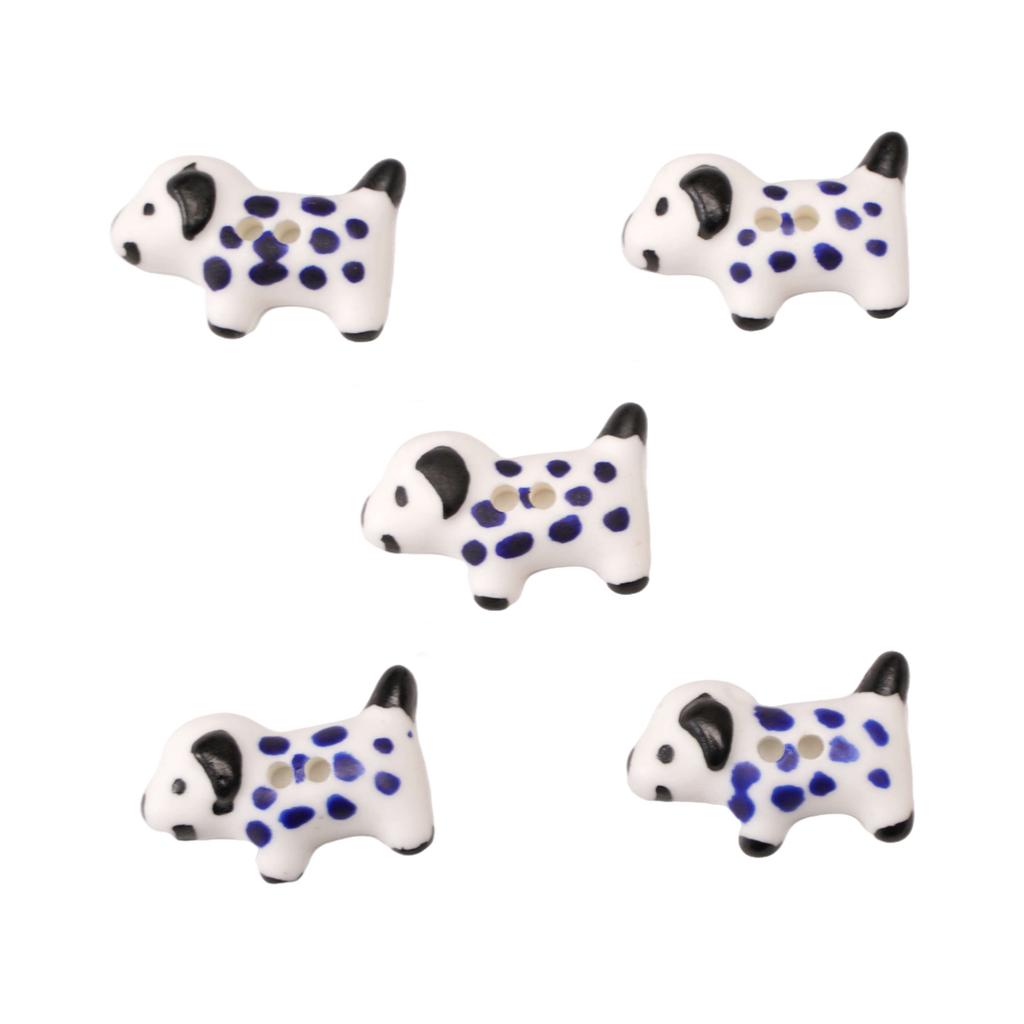 Lovely Ceramic Button Cartoon Ceramic Beads Cartoon Rabbit Puppy Button Beads DIY Jewelry Beads DIY Clothing Beads 1pc