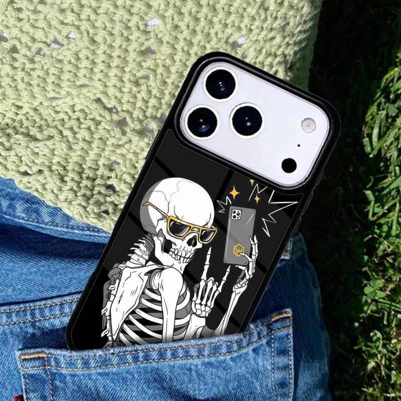 Skeleton Skull Art Phone Case For iPhone 17 AIR 16 Pro Max 15 14 Pro 11 12 13 Shockproof Silicone Cover