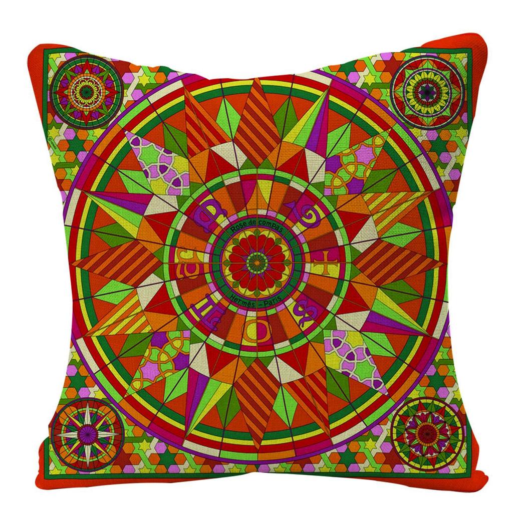 Modern Simple Orange Geometric Abstract Linen Pillow Cover Home Cushion Cushion