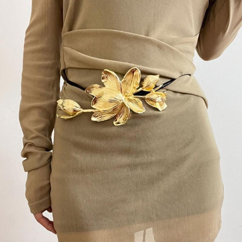 Elegant  Flower Waist Belt Belly Chain Waist Rope Belt for Female Body Jewelry Lady Dress Belt Waist Decoration