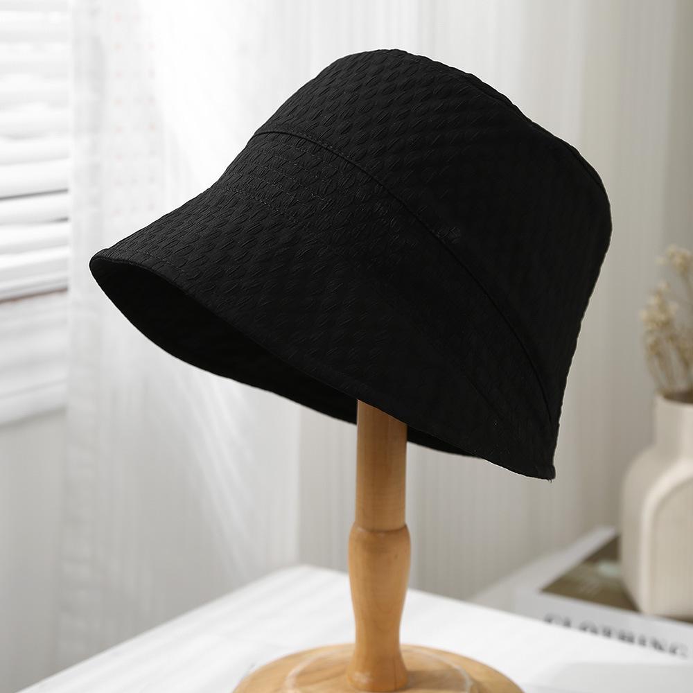 

Простая однотонная шляпа рыбака для отдыха на природе, детская, весенне-летняя, с простым лицом, маленькая спереди, длинная сзади, короткая, солнцезащитная шляпа для бассейна, солнцезащитная шляпа для прилива M（56-58cm） чёрный