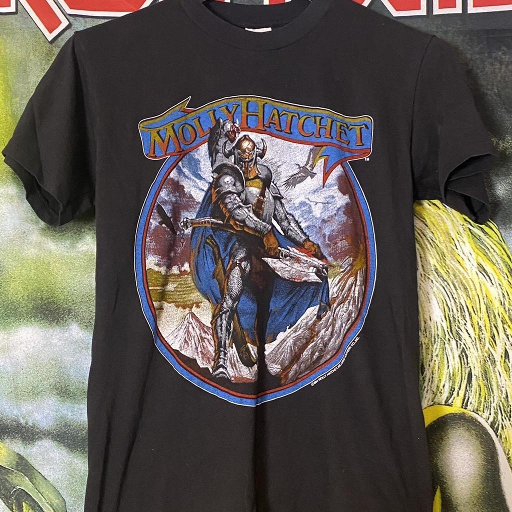 Molly Hatchet 1984 Konzert Seltenes Design Schwarz Unisex T-Shirt Nachdruck WA4179