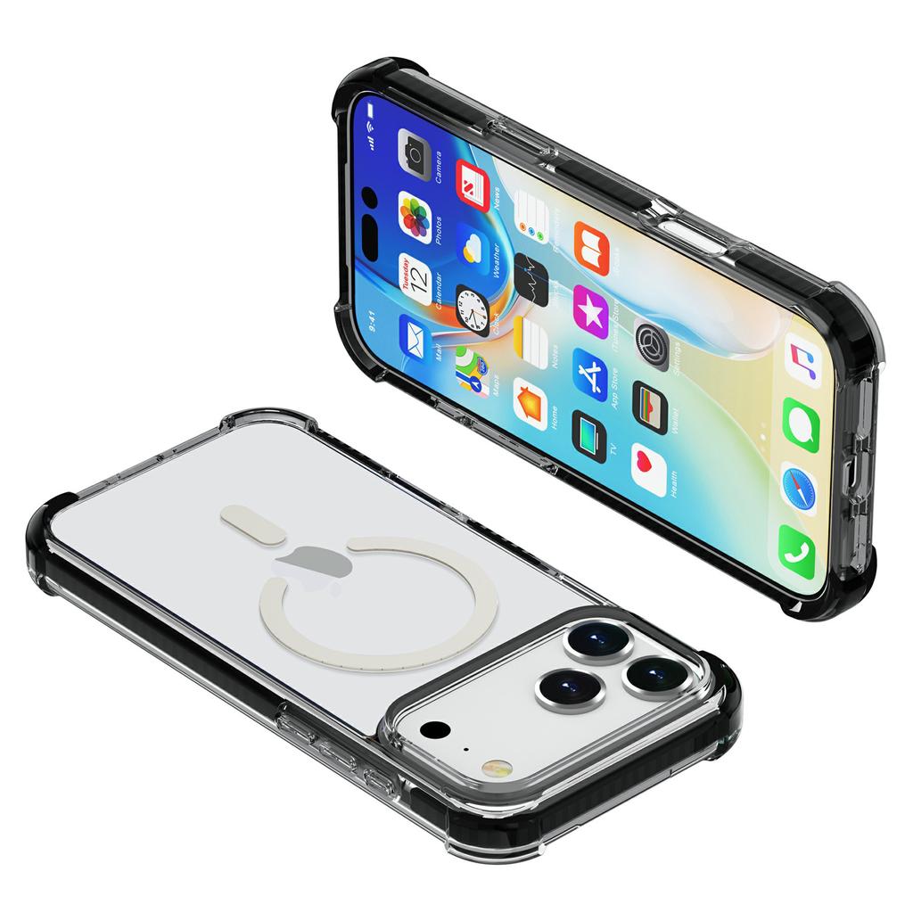 For iPhone 17 Pro Max Case Compatible with MagSafe Reinforced Corners TPU + Acrylic + TPE Phone Cover