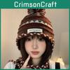 Chic Cozy Knitted Winter Hat For Women Featuring Colorful Pom Poms Warmth And