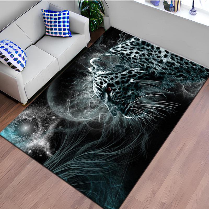 3D Tiger Cartoon Animal Print Living Room Carpet for Sofa, Coffee Table, Bedroom.