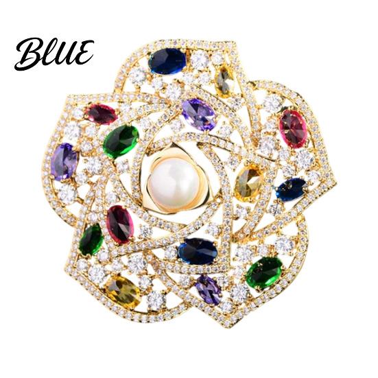 Hat Decoration Brooch Women Pin Camellia Design Lapel Pin разноцветный