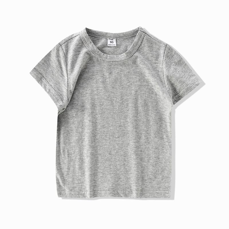 Summer Children's Short-sleeve White T-shirt Tops Kids Girl T-shirt Top Summer Thin Style Plain Color Boy Clothing