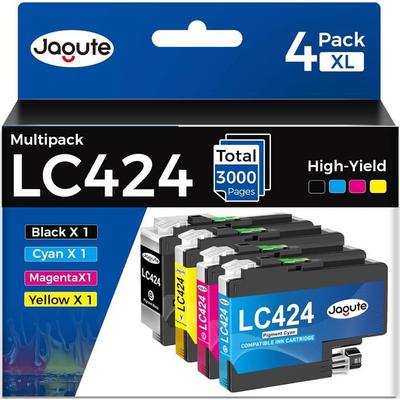Cartuchos de Tinta - DOUGLAS LABORATOIRES - LC424 - Paquete de 4 - Compatible Brother DCP-J1200 - Multicolor