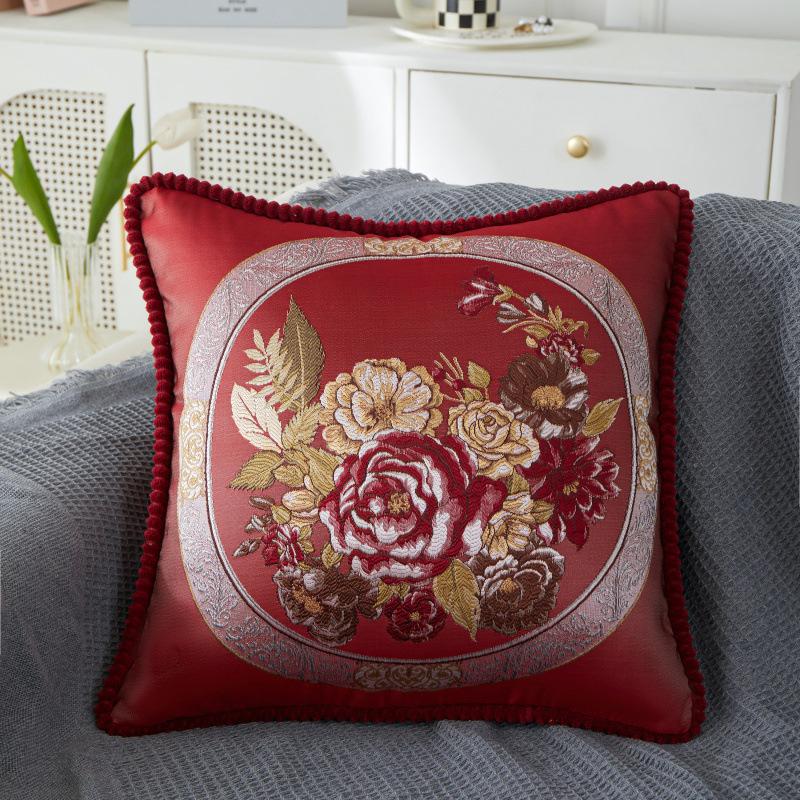 Craft Style Jacquard High Precision Bed Pillow Backrest Bedside Pillow with Core