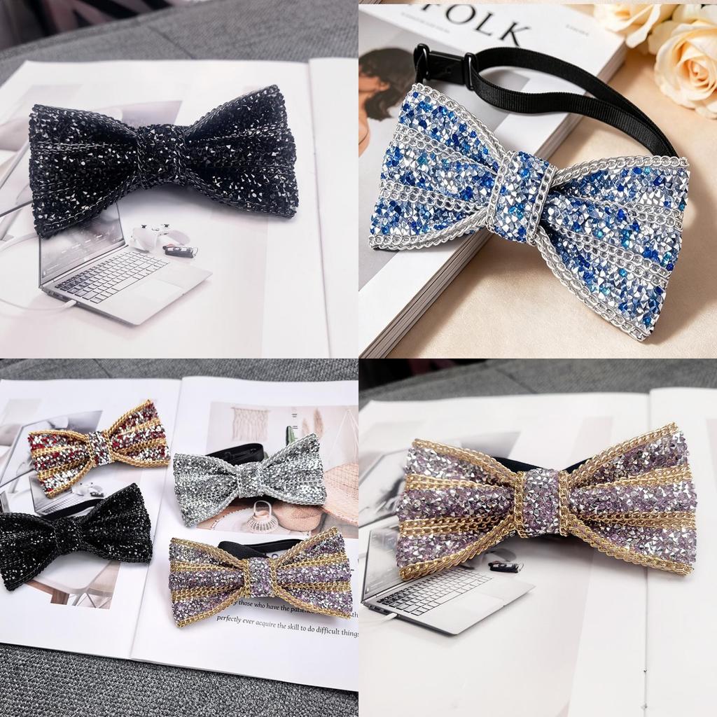 Papillon Uomo Impreziosito con Diamanti per Serata Formale in Materiale Ceramico