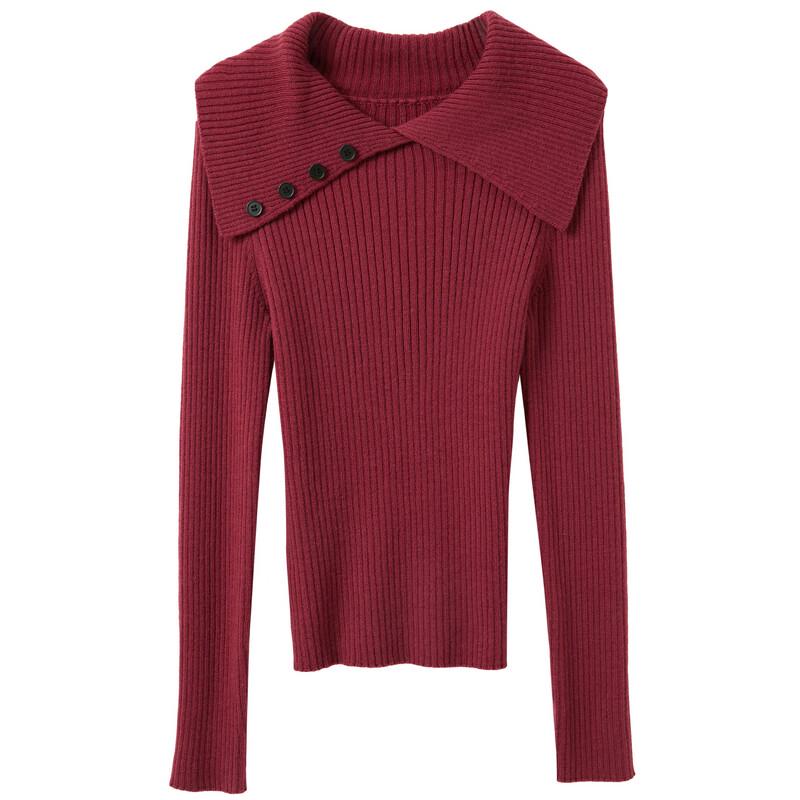 Sancai 2025 Winter Women's Slim-Fit Knit Pullover