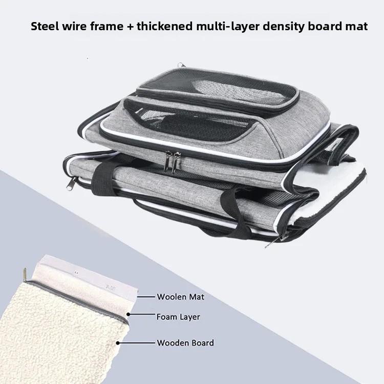 Foldable Pet Carrier Bag for Cats Small Dogs, Breathable Multi-Opening Soft Travel Tote with Padded Base and Safety Leash