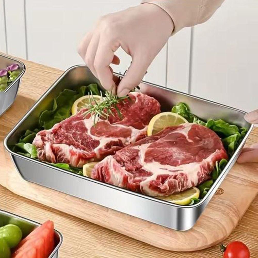 Rectangular Fresh-Keeping Packaging Box Stainless Steel Kitchen Organizer  for Home