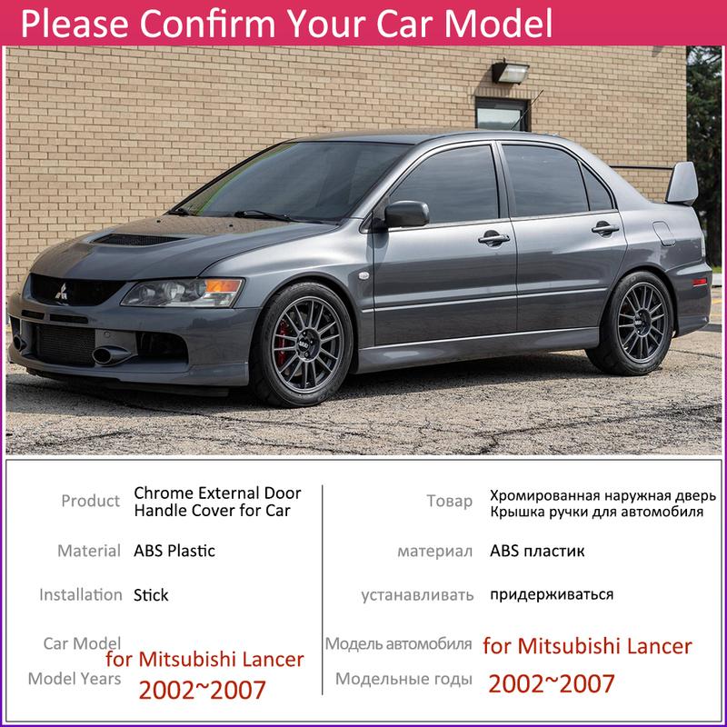 For Mitsubishi Lancer Cedia Evo 7 8 9 Gala Lioncel II 2002~2007 Door Handle Cover Carbon Fiber Trim Catch Sticker Cap Accessorie