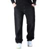Pantalon en Denim Stretch Grande Taille pour Homme Jambe Droite Coupe Ample Taille Moyenne Printemps/Été Vêtements de Travail Pantalon Décontracté