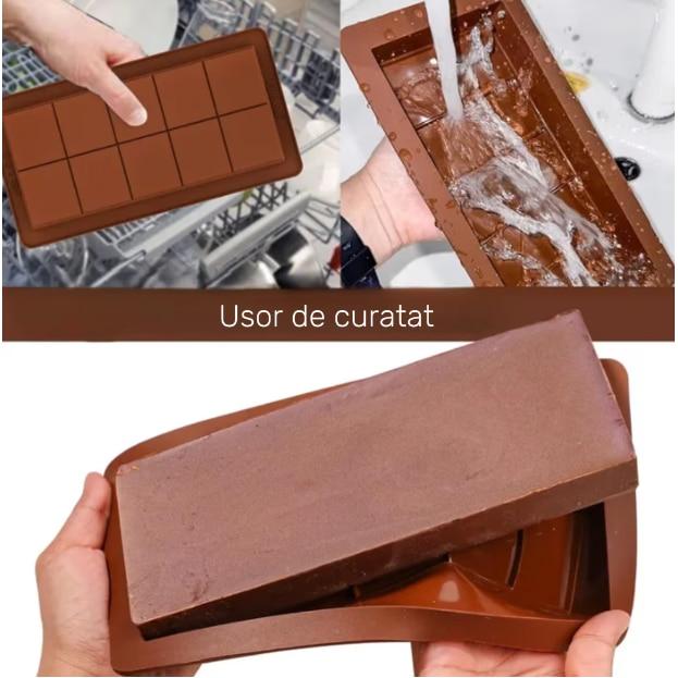 Premium Silicone Dubai Chocolate Mold Non-Stick ADAIVIUME Classic 10-Square Chocolate Mold 25x13x2 Cm Brown