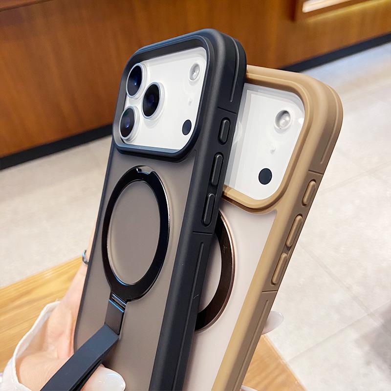 Husă Magnetică pentru Telefon cu Suport pentru IPhone 17 Air 16 14 15 13 Pro Max 12 Huse Husă Protectoare Apple cu Inel din Silicon Moale