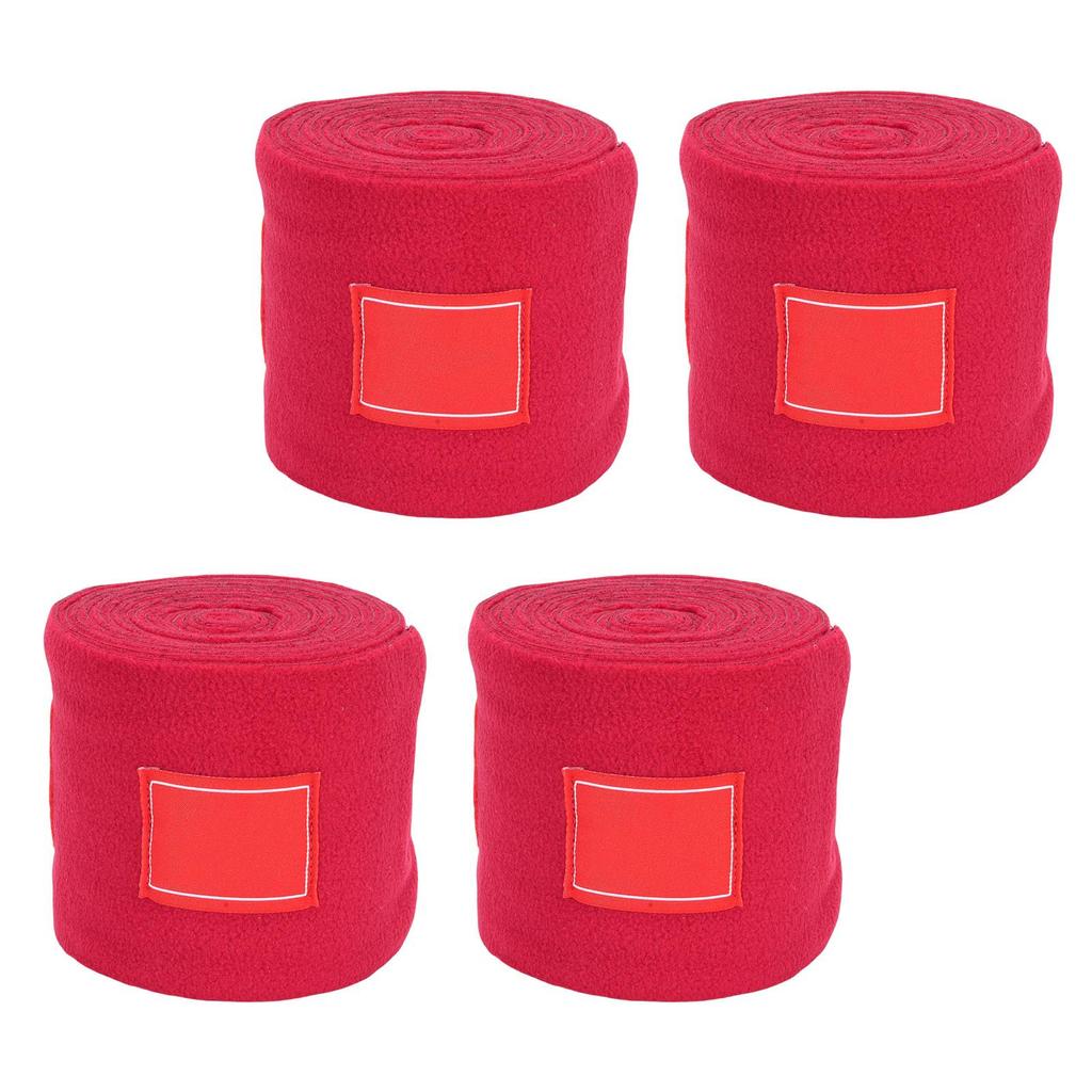 Horse Polo Leg Wraps Set of 4 Polyester Protective Bandage 10cm Width Thicken Lengthen Red