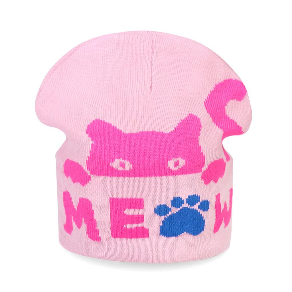 Cat Animal Pattern Knit Cap For Outdoor Activities In Autumn And Winter Fashion