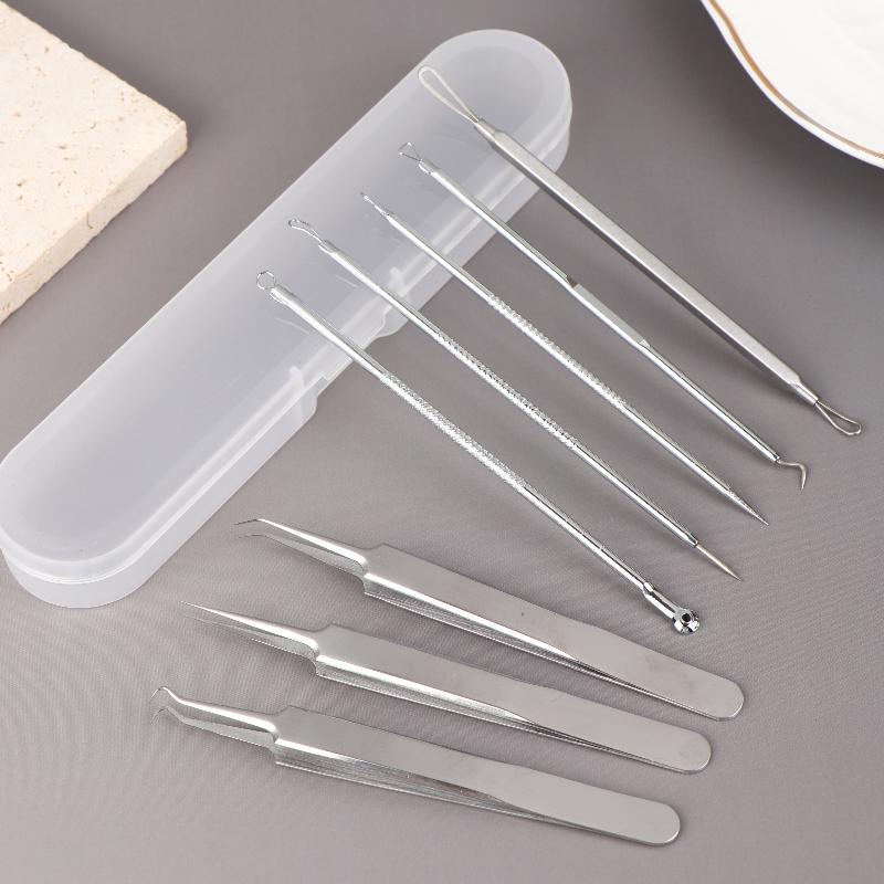 5/7/8Pcs Ultra-Fine Cell Pimples Blackhead Clip Tweezers Beauty Face Health Salon Special Blackhead Remover Acne Needle Tool